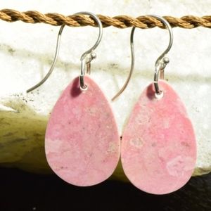 Big Sur Rhodonite Pink Earrings Silver